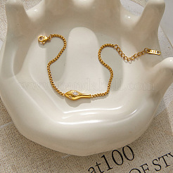 Armbänder aus Edelstahl 304 mit Pavé-Fassung aus klaren Zirkonia in Schlangenkopfform für Damen&nbsp;WG9C8AF-01