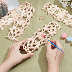 Décoration d'affichage en applique sculptée en bois&nbsp;WOOD-WH0124-119D