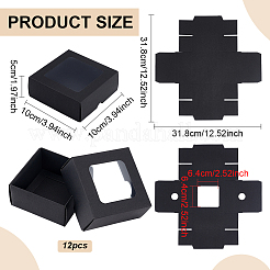 Quadratische Geschenkboxen aus Kraftpapier zur Aufbewahrung&nbsp;CON-WH0095-100B-02