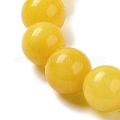 Pulseras de cuentas trenzadas de cera de abejas de imitación de jade blanco natural redondas teñidas redondas de 12.5mm y 12.5mm para mujeres y hombres&nbsp;BJEW-C060-01A