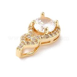 Ciondoli in ottone con placcatura a cremagliera con micro pavé di zirconi chiari&nbsp;ZIRC-F128-02G