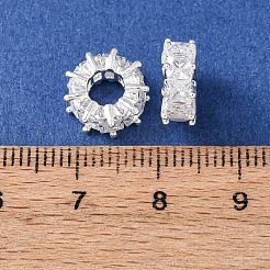 Zirconia cúbica de latón micro pavé abalorios europeas&nbsp;KK-C157-09C-S