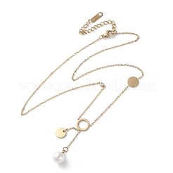 Colliers pendentifs ronds en acier inoxydable 304 avec strass en cristal&nbsp;NJEW-A045-03G