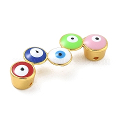 Gestellbeschichtung Messing Emaille Böse Augen Verbinder Charms&nbsp;KK-A234-025G