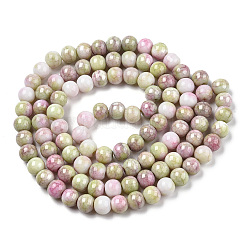 Perles rondes en verre craquelé teintées à effet ombré&nbsp;X1-GLAA-T031-01H