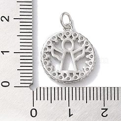 Ciondoli in ottone con placcatura a cremagliera con micro pavé di zirconi chiari&nbsp;KK-Z039-12P
