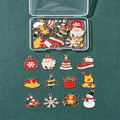 24 pendentifs en alliage émaillé sur le thème de Noël&nbsp;ENAM-FS0002-20