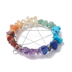 Chakra pierres précieuses puces fil de cuivre enveloppé gros pendentifs&nbsp;PALLOY-JF02553-01