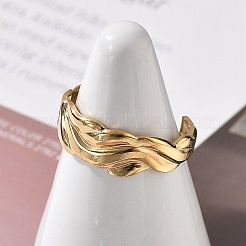 Bague ouverte en acier inoxydable 304 pour femme&nbsp;RJEW-M049-01G-08