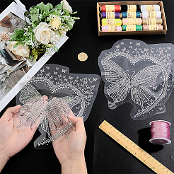 Strass papillon pailleté thermocollant en résine&nbsp;DIY-WH0899-976