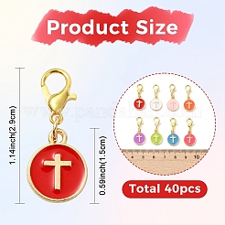 Colgantes de esmalte de aleación 40pcs 8 estilos&nbsp;HJEW-YW00512