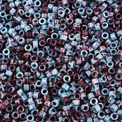 Perles de verre cylindriques opaques de Picasso&nbsp;SEED-Q039-06A-14