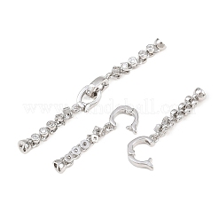 Messing Micro Pave klare Zirkonia Falte über Verschlüsse&nbsp;KK-U059-64P