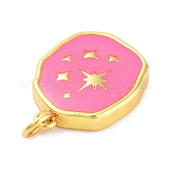 Colgantes de esmalte de latón chapado en oro real de 18k&nbsp;KK-M293-29G-02