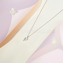 Colliers avec pendentif initial en argent sterling plaqué rhodium&nbsp;JN902A