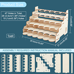 5-Schicht-Holz-Bastelfarbe und Brash-Rack&nbsp;DIY-WH0401-05