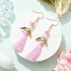 Pendientes colgantes de ángel de acero inoxidable 304&nbsp;EJEW-MZ00409