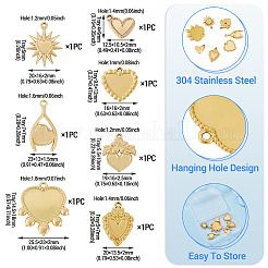 7 Stück 7 Stile 304 Edelstahl Anhänger Cabochon Einstellungen&nbsp;STAS-TA0005-74