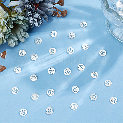26 pz 26 stili conchiglia bianca naturale cava piatta rotonda con ciondoli connettore lettera&nbsp;FIND-WR0012-41