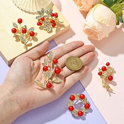 5 Stück 5 Stile Legierung Strass Brosche&nbsp;JEWB-CJ0001-09