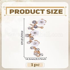 1 Stück Ohrstecker mit Blumen-Strass&nbsp;EJEW-LP0012-29