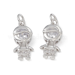 Pendentifs avec zircon cubiques à micro-pavés en laiton&nbsp;KK-E068-VB201