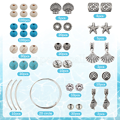 DIY-Set zum Basteln von Wickelarmbändern mit Ozeanmotiv&nbsp;DIY-SC0023-97