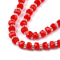 Chapelets de perles en verre opaque de couleur unie&nbsp;GLAA-N052-04-A10