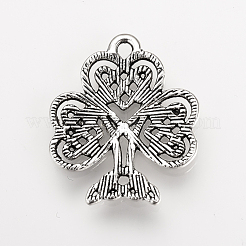Tibetischer stil Aluminium Anhänger & Charms&nbsp;TIBEP-Q078-46AS-NR