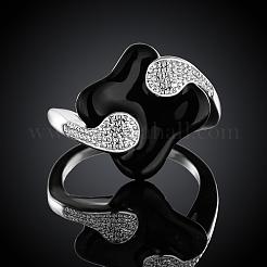 Mode Messing Emaille Rhombus Fingerringe&nbsp;RJEW-BB07438-7