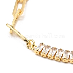 Halskette mit klarer Zirkonia- und Büroklammer-Kette als Geschenk für Mädchen und Frauen&nbsp;NJEW-A005-06G
