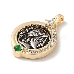Pendenti in vetro ottone placcato cremagliera&nbsp;KK-S368-04G