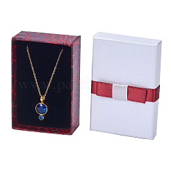 Kraft Baumwolle gefüllt Rechteck Pappe Schmuck Set Boxen mit Bogenknoten&nbsp;CBOX-N006-03