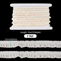 Ruban de dentelle plissée superposée 10 m 10 % élasthanne 90 % polyamide&nbsp;OCOR-GA0002-42A