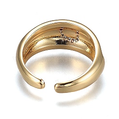 Anneaux de manchette en laiton micro pave zircone cubique&nbsp;RJEW-H538-03G-D