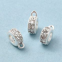 Staffe tubolari in micro pavé di zirconia cubica in ottone placcato a cremagliera&nbsp;KK-E081-08S