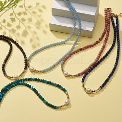 Collana di pietre preziose naturali e perle per le donne&nbsp;NJEW-JN03998