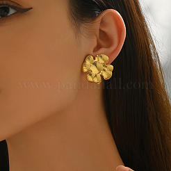 Boucles d'oreilles à tige en acier inoxydable avec fleur&nbsp;JQ9437