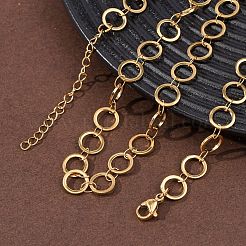 Collares de cadena con eslabones de anillo de acero inoxidable 304 de 8 mm&nbsp;NJEW-P343-01B-G
