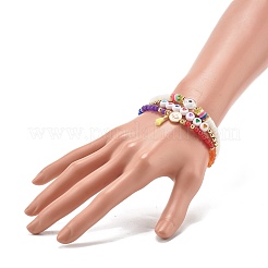 7 chakra teint naturel malaisie jade perles rondes bracelets extensibles ensemble pour fille femmes&nbsp;BJEW-JB07003