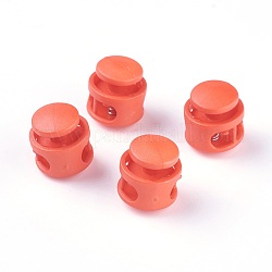 Federbandschlösser aus Kunststoff, mit  eisernem Zubehör, kantille, Platin Farbe, orange, 17x17x16 mm, Bohrung: 4x6.5 mm