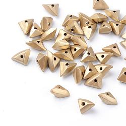 Placcatura perline acriliche opache, triangolo, oro, 10~11x7x5mm, Foro: 1 mm, circa 3090pcs/500g