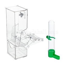 Eine Handmaker-Kunststoff-Vogel-Wasserflasche, Trinkbrunnen Wasserzufuhr, mit Acryl Papagei automatische Zuführung, Haustierzubehör, Transparent, 2 Stück / Set