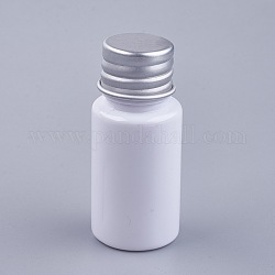 Bottiglia liquida pet a spalla piatta, con tappo in alluminio, bianco, 5.3x2.3cm, Capacità: 10ml