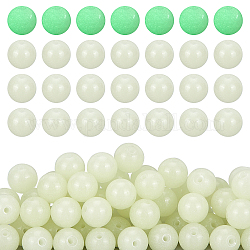 Pandahall elite 150 pièces brins de perles de pierre lumineuses synthétiques, ronde, miellat, 8mm, Trou: 1mm