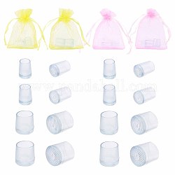 Gorgecraft 8Pair PVC High Heel Stoppers Protector, Round Shape Non-slip Wearable Heel Cover Shockproof Accessories, 8Pcs Organza Gift Bags with Drawstring, Clear, 16~17x12~18mm, 8.5~14mm Inner Diameter