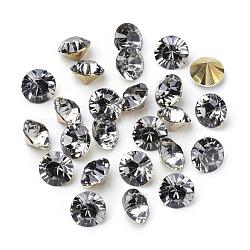 Grado AAA puntiagudo Diamante de imitacións de resina, forma de diamante, gris, 6mm, aproximamente 1440 unidades / bolsa