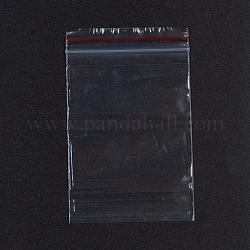 プラスチックジップロックバッグ  再封可能な包装袋  トップシール  セルフシールバッグ  長方形  レッド  9x6cm  片側の厚さ：1.1ミル（0.028mm）