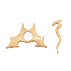 Dragon Wooden Shawl Pin, Scarf Clips, Wheat, 68x103x6mm, Pin: 90x26.5x4mm