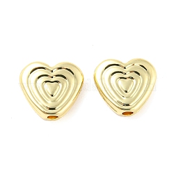 Rack Plating Alloy Beads, Cadmium Free & Nickel Free & Lead Free, Heart, Golden, 9x9.5x3mm, Hole: 1.4mm